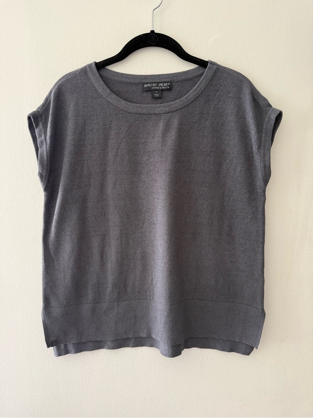 Barefoot Dreams Women's Charcoal Gray Cap Sleeve Knit Tank